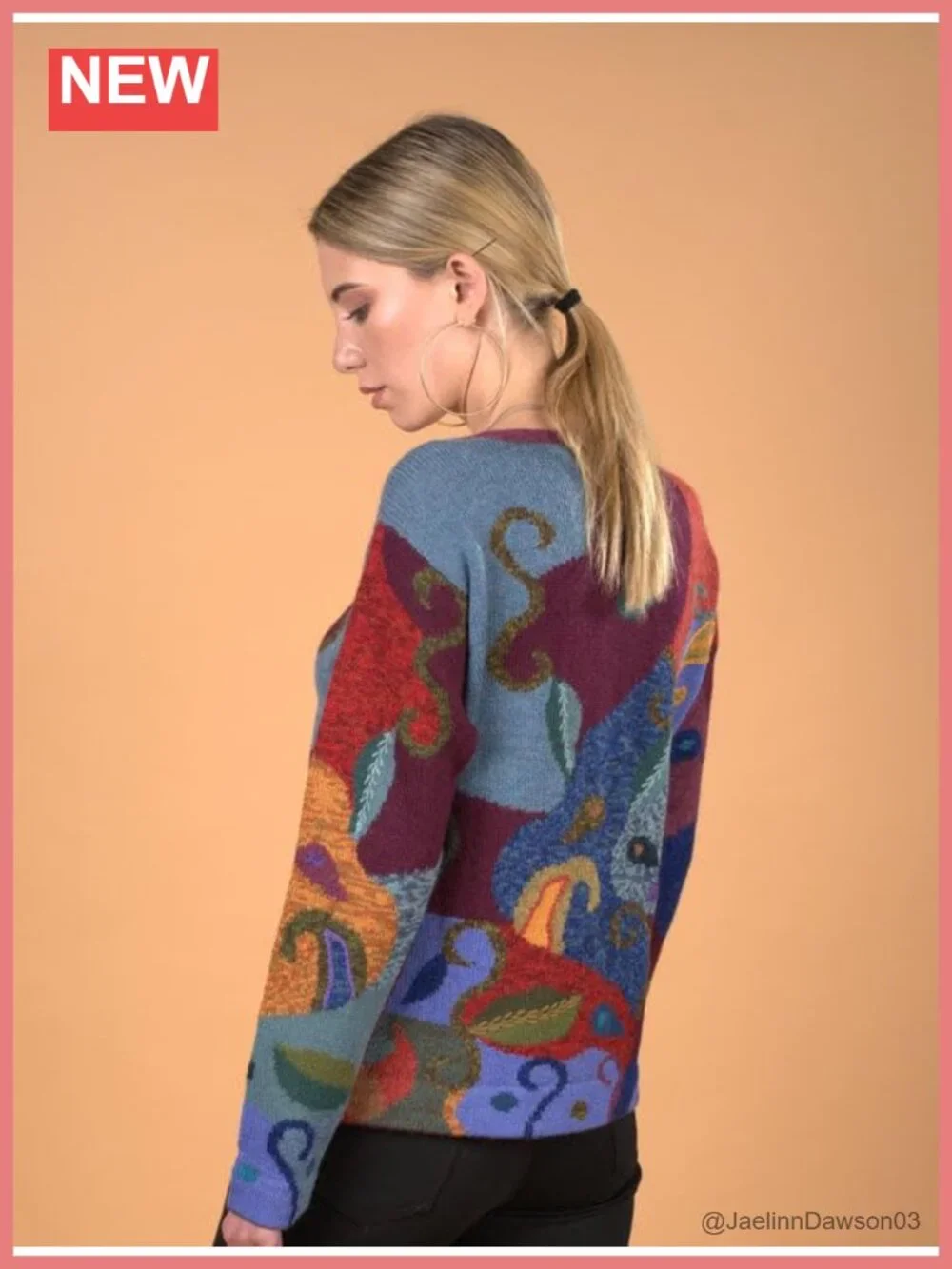 100% Baby Alpaca Cardigan Women Embroidered Crochet Finish Button Long Sleeve